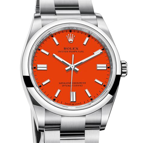 rolex oyster perpetual 36 orange